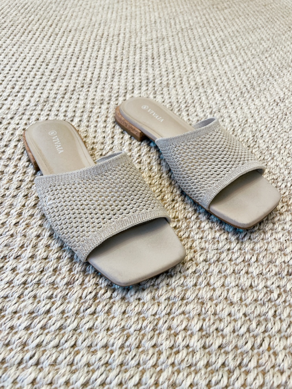 Vivaia Wide Band Slide Marianna Sandals Size 36 6 Beige Tan - Picture 8 of 9